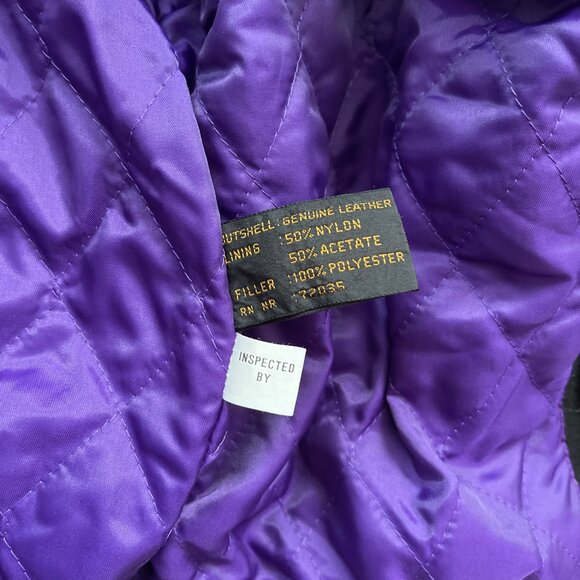 Mesa Ridge Suede Coat Womens M Purple Black Leather Southwestern Bomber Jacket - Picture 11 of 11